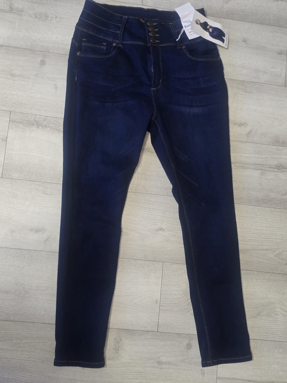 BAMBOO Dark Navy High-Rise Skinny Jeans Size 15 A Lot Of Stretch